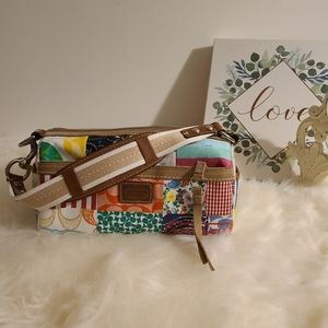 Coach Hamptons Scribble Multicolor Patchwork Small Barrel